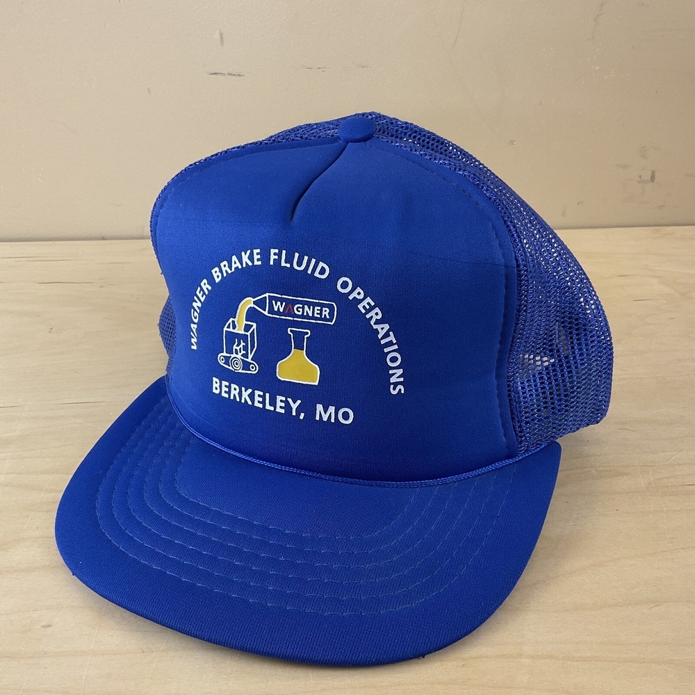 Vintage Wagner Brake Fluid Operations Blue Snapback Mesh Trucker Hat